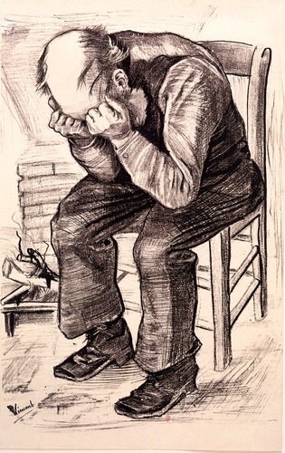 artist-vangogh:  Worn Out, 1882, Vincent van GoghMedium: pencil,paperhttps://www.wikiart.org/en/vincent-van-gogh/worn-out-1882