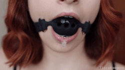 lenore-eronel:Drooling around the gag. I love when you put it into me…
