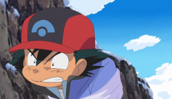 every-ash: Trying to break the bonds through sheer willpower. Puffy cheeks, clenched teeth, furious eyes… This boy is on a mission. - Diamond &amp; Pearl, Episode 129: “The Resurrected Regigigas! J is Back!!” / “Pillars of Friendship!” 