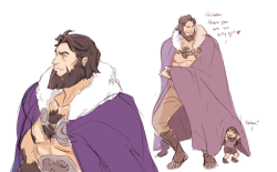 dashingicecream:while drawin that other ghira today i had a thought…….what if WF leader ghira wore this big ass cape…..Imagine. and what if baby blake loved to hide under it to try and scare her big dad. 