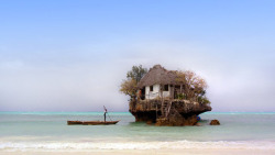 nickwithoutadick:  drepriceart:  odditiesoflife:  The Tiny Rock Restaurant in the Sea At beautiful Michanwi Pingwe Beach on Zanzibar’s coast in Africa is an incredibly unique restaurant. The restaurant is so small, it’s perched on a fossilized bed