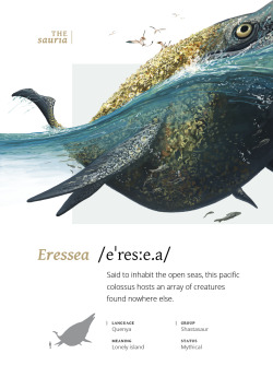franzanth:  thesauria 3: Eressea thesauria is a compendium of imaginary creatures based on words from various languages. Learn about how you can participate here. Tol Eressëa, often shortened as Eressëa, is an island referenced in The Silmarillion.