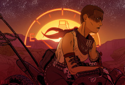 bookshop:  jakeekiss:  One cannot “pull out all the stops” on a Fury Road piece, because if you’re stopping on Fury Road you’ve already made a critical error. Furiosa is sliiiightly “off-model” here, as I rendered what I’d envision she might