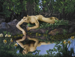 urbaingrandier:  Pierre et Gilles “Narcisse” (modèle / Matthieu Charneau) photographie peinte sur toile, 2012 
