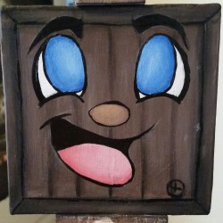honeypupstudios:  It’s a tiny box tim! Completed in a day as a small project. 6x6 acrylic on canvas. I may just start making these for sale if there’s enough interest! Each would look slightly different of course but I think I might do canvas prints