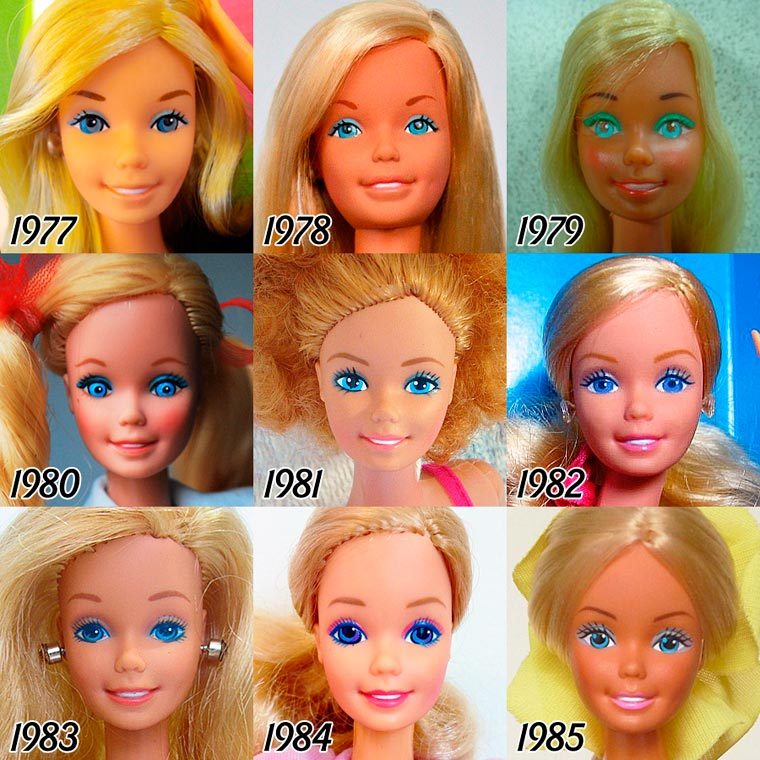 evolutie van Barbie (1959-2015) in 57 foto's