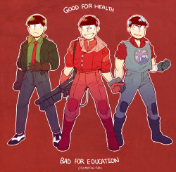 spinolsen: blacklimes:  I saw an Osomatsu-san/AKIRA crossover pic the other day…had to contribute.  @bastardfact this is your shit right here  oh shit