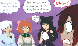 sonocomics: I thought of this joke a while back and idk why but it really made me grin xD Click HERE to check out other assorted anime/show comics, including more RWBY!  Click HERE to view my schedule for the current month!   