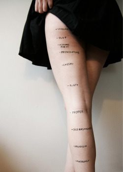 succeeded:  roseaposey:  “Judgments”I took this last year, but in retrospect, I think it’s my strongest piece from high school. Working on this project really made me examine my own opinions, preconceptions and prejudices about “slutty” women