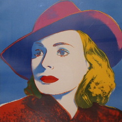 candypriceless:    “Ingrid Bergman With Hat”, Andy Warhol (1983)   