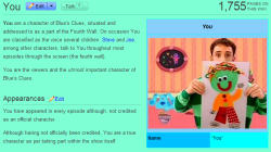 dadgangs:  if you ever feel unimportant just read this page on the blues clues wiki 