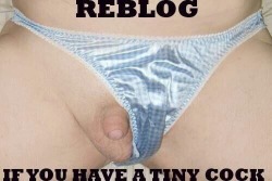 sissyslutjoan:  cucksmall:  bi-sissy:  It’s Not a cock, its a Clit!  mine is tiny too!  Yes I have tiny clit