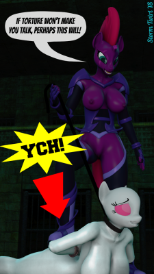 storms-sfm-hideout:  storms-sfm-hideout:  Being TemperedTrying out a YCH auction for the first time! Click the pic (or here) to go to it!*Female characters only*Your choice of either a canon mare or OC being ‘interrogated’ by Tempest Shadow.- PayPal