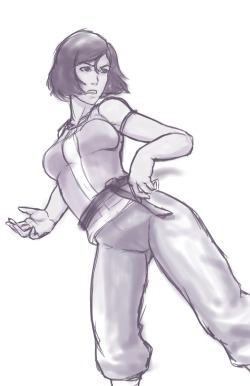 A korra sketch, wanted to get it down fast so the lines are kinda messy.. Im liking the new look. c: