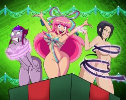 javidirtluffy: ironbloodaika:  grimphantom2:  Commission: Happy Birthday X-Mas by grimphantom    Hey Everyone,Commission done @ninsegado91 who ask  for Ester, GIFfany and Merlin  for his birthday  tho it was on December 17th and was still working on