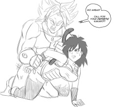   Anonymous said to funsexydragonball: Sup! I knows it&rsquo;s a bizarre request but could you maybe do Gine &amp; Broly (doggystyle) while he&rsquo;s pulling her tail and saying something to insult Kakarot.  I think being up late is causing me to take