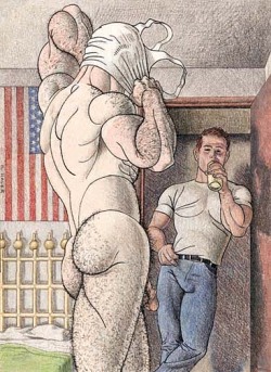 &ldquo;Homo of the Brave&rdquo; by Brad Rader1983, ink &amp; prismacolor on board, 12&quot; x 16&quot;.