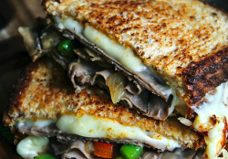 lustingfood:  Roasted Beef Grilled Cheese Sandwich 