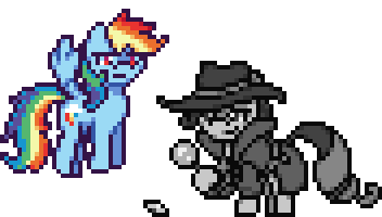 Horse detective and her grumpy sidekick.(Orig)(4x)