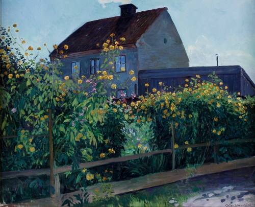 myfairynuffstuff:Arthur Bianchini (1869 - 1955) - Blooming Garden. Oil on canvas.