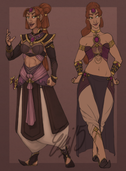 suggart:  Commissioned character design for tumblr user blastermath! She’s a Gerudo lady who goes by the name Isra. 