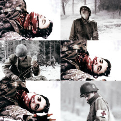 warscene:  Band of Brothers episodes: Bastogne “Oh Lord, grant that I shall never seek so much to be consoled as to console, to be understood as to understand, or to be loved as to love with all my heart. With all my heart.” 