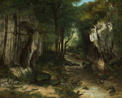 Gustave Courbet (Ornans, 1819 - La Tour-de-Peilz 1877); Le ruisseau du Puits Noir (the brook of the Puits Noir), ca. 1855; oil on canvas, 64,8 x 81,3 cm, Montreal Museum of Fine Arts