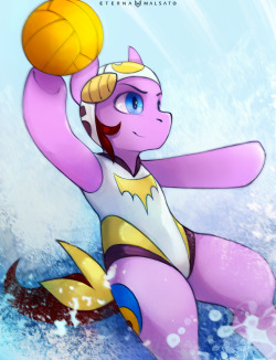 Commission for stec-corduroyroadWater polo pony doing water polo things =P