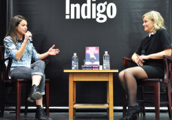 :  Tatiana Maslany interviewing Amy Poehler at Amy Poehler’s book signing of her new book ‘Yes Please’ at Indigo Manulife Centre on October 30, 2014 in Toronto, Canada.  