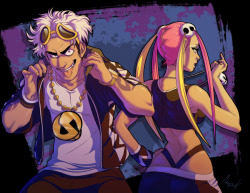 art-of-astrozerk:  Imma blind ya’ll with colors!I got lazy with the background…Guzma and Plumeria © Gamefreak, Pokemon  