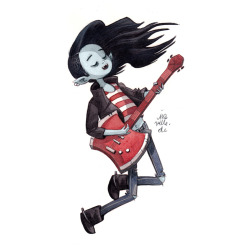 iraville:  I painted a little Watercolor Adventure Time Fanart: Marceline the Vampire Queen in my style. ^_^ Plus WIP Video   Marceline in watercolors by @iraville