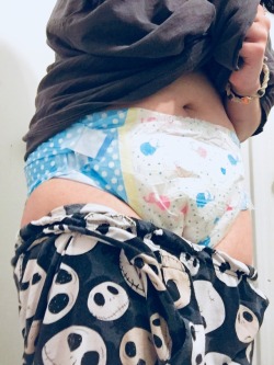 *dresses in black and greys * yeah, I’m a tough hardcore badass kinda chick! 🖤✨-.. *notices pink and blue diaper poking out of jammies*&hellip;&hellip;*blushes and quickly pulls down shirt, looking away*&hellip; I-I’m&hellip; I’m still a badass&hellip;