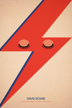 modcloth:  A perfectly minimalist poster featuring one of our fave musicians, Mr. David Bowie. (Poster by Eric Crawford) 