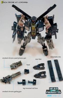 kidskullomania:  The new Drone (Whirl) custom kit from Headrobots for Transformers: Hunt For The Decepticons Tomohawk. i totally want one when it drops soon. i’ll finally have a legit whirl. 