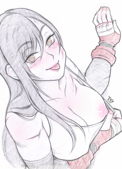 tabletorgy-art:quick tifa sketchtoday was a chill day off work, thanks german unity