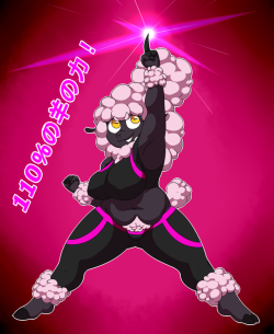 thatothersupahsayainsonic2guy: steamy-totem:   STRONK SHEEPS @thatothersupahsayainsonic2guy’s Sheep Mom striking a mighty pose!  yoooooo this is amazing! thank you so much! &lt;3  &lt; |D’‘‘‘