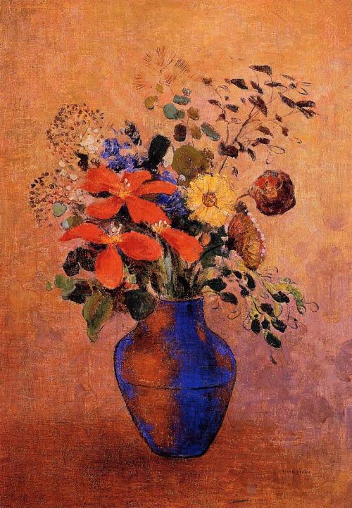 artist-redon:  Vase of Flowers, 1900, Odilon RedonMedium: oil,canvas