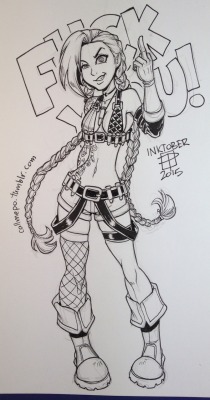 callmepo:  Inktober day 20 - Jinx  I really liked the pencils on this one so I didn’t erase them. 