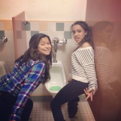 ipstanding:  In the boys bathroom like badasses!! Smells nice for once!  @sylviesavestheday #boys #bathroom #wohoo #badass #urinal by marisol_e28 http://bit.ly/10a2mwW
