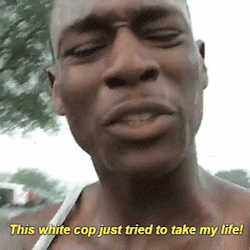the-real-eye-to-see:   This man was stopped by a white cop! And this is really heart breaking! He did nothing! The cop was just looking for another victim! I’m glad this guy is alive! And he is here to spread the word! The most disgusting thing is that