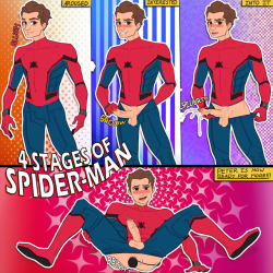 theinicka: 4 Stages of Spider-Man! Get to know Peter a lil bit more! He’s open to more ideas, but easy does it~ Polished and colored the piece cause it would be a waste of art if i hadn’t :P 