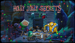 adventuretime: BMO sets a bear trap for Santa? Title card design by Andy Ristaino, painting by Martin Ansolabehere and Nick Jennings. “Holly Jolly Secrets” premiered December 5, 2011, on Cartoon Network. 