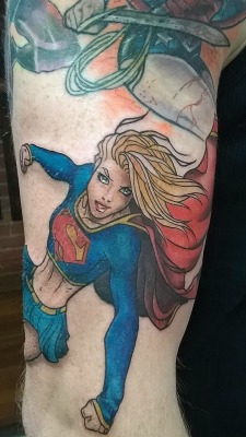 fuckyeahtattoos:  Micheal Turners SupergirlArtist: Alexis Thompson at Adrenaline Tattoo, Vancouver, BC