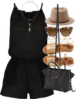styleselection:  Outfit with metallic sandals by ferned featuring real leather pursesSkin cotton romper, 61 AUD / Kaanas espadrille sandals, 145 AUD / Balenciaga real leather purse, 1 810 AUD / Miss Selfridge multi row necklace, 16 AUD / ASOS initial
