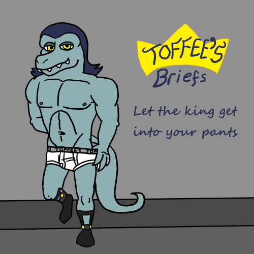 Decided to share a little art here of Toffee modeling his own brand of undies 