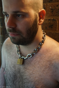bearconcentrate: Tonight I had the pleasure of photographing @SunGodPrime and his partner. His collar is a point of pride, as is any human subs collar ( he got it here from Mr S )  :) A great sub always looks amazing with a locked sub collar.
