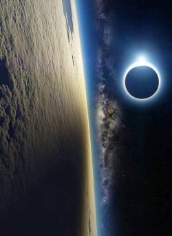 space-pics:  The solar eclipse as seen from space