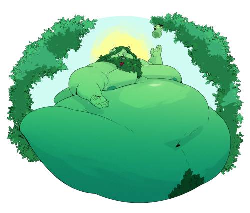 smandraws:  merry christmas to @0nigum0 ! you deserve to be as big and green and jiggly as you dream ofalso growing superfattening berries in your beard would be super cute   I love this so much! Thank you for this Sman!!