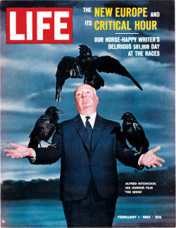 life:  On this day in LIFE magazine — February 1, 1963: Alfred Hitchcock: His Horror Film “The Birds.” See more photos of Hitchock here.