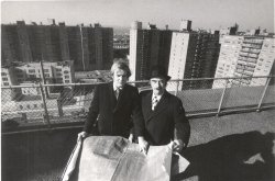 Donald Trump and his father, Fred, in 1973 at Trump Village, Fred’s last project, in Brooklyn. 